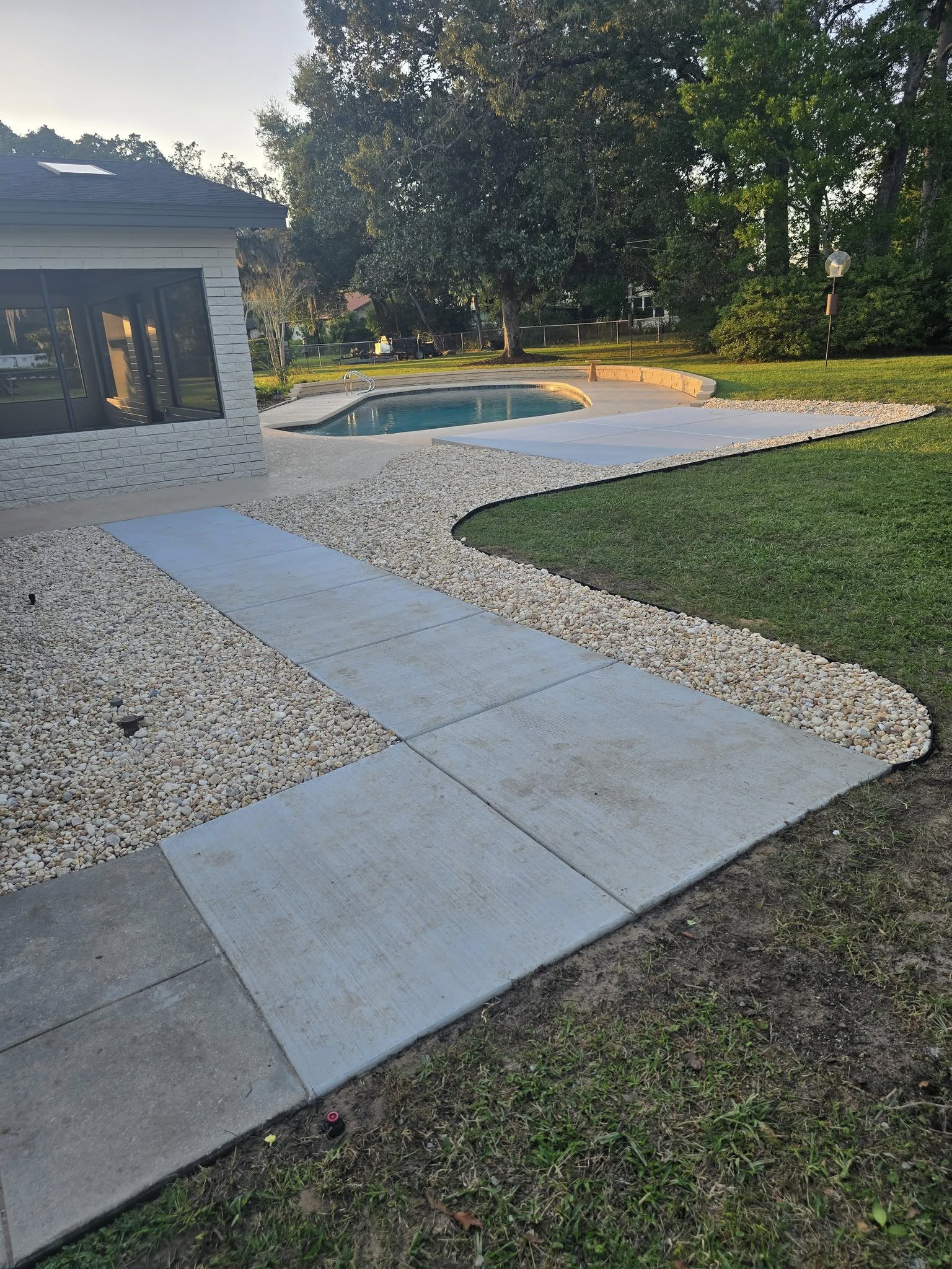 Concrete and landscaping